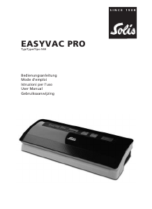 Bruksanvisning Solis 569 Easyvac Pro Vakuumpackare