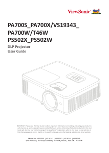 Handleiding ViewSonic PA700S Beamer