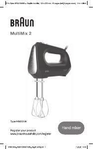 Εγχειρίδιο Braun HM 2110 MultiMix 2 Μίξερ χειρός