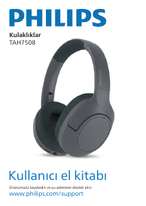 Kullanım kılavuzu Philips TAH7508BK Kulaklık