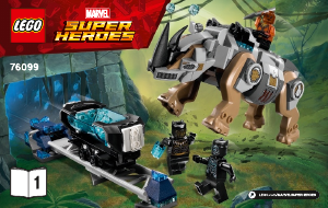 Manual de uso Lego set 76099 Super Heroes Duelo contra Rhino junto a la mina