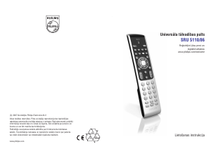 Rokasgrāmata Philips SRU5110 Tālvadības pults