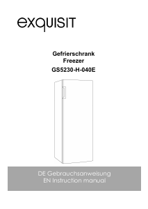 Bedienungsanleitung Exquisit GS5230-H-040E Gefrierschrank