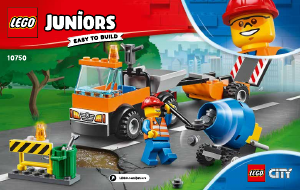 Manual Lego set 10750 Juniors Camião de reparação das estradas