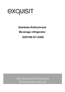 Bruksanvisning Exquisit GKS180-GT-430D Kylskåp