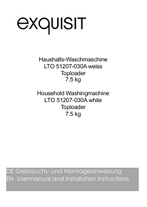 Bedienungsanleitung Exquisit LTO51207-030A Waschmaschine