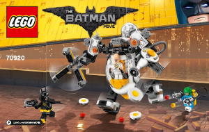 Manual Lego set 70920 Batman Movie O combate de alimentos do robô Egghead