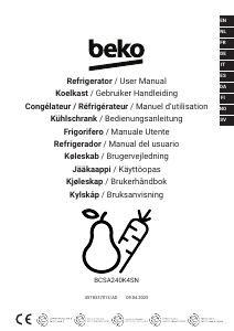 Brugsanvisning BEKO BCSA240K4SN Køle-fryseskab