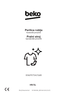 Priručnik BEKO B3WFR79425WB Stroj za pranje rublja