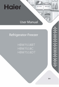 Rokasgrāmata Haier HBW7518DT Ledusskapis ar saldētavu