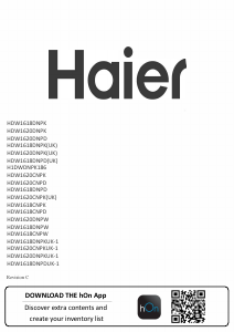 Rokasgrāmata Haier HDW1620DNPW Ledusskapis ar saldētavu