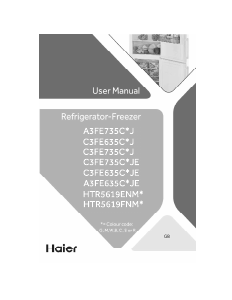 Rokasgrāmata Haier HTR5619ENMP Ledusskapis ar saldētavu