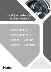 Vadovas Haier HWD90-B14367U1 Skalbimo ir džiovinimo mašina