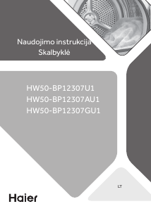 Vadovas Haier HW50-BP12307U1 Skalbimo mašina