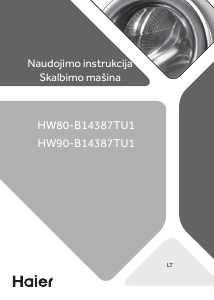 Vadovas Haier HW80-B14387TU1 Skalbimo mašina
