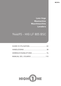 Manual de uso High One HIG LF805BSC Lavadora