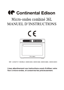 Mode d’emploi Continental Edison CEMOC36WC Micro-onde
