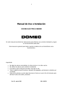Manual de uso Domec CEN2G Cocina