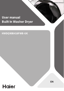 Handleiding Haier HWDQ90B416FWB-UK Was-droog combinatie
