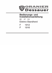 Bedienungsanleitung Oranier F 1912 Herd