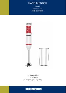 Bruksanvisning Heinner HHB-D600WHR Stavmixer