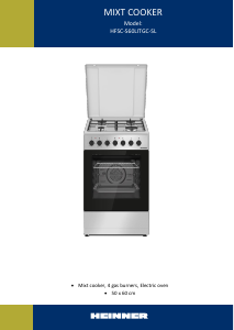 Bruksanvisning Heinner HFSC-S60LITGC-SL Spis