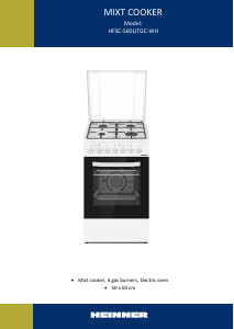 Manual Heinner HFSC-S60LITGC-WH Aragaz