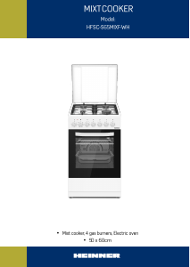 Manual Heinner HFSC-S65MIXF-WH Aragaz