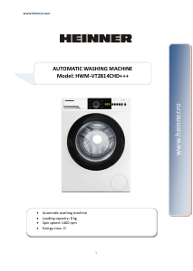 Használati útmutató Heinner HWM-VT2814CHD+++ Mosógép