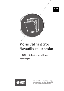 Priročnik Vox GSI12WQ1E Pomivalni stroj