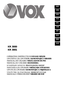 Priročnik Vox KR3000 Samostoječi mešalnik
