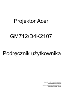 Instrukcja Acer GM712 Projektor