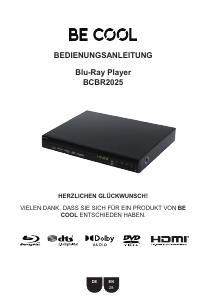 Bruksanvisning Be Cool BCBR2025 Blu-ray spelare