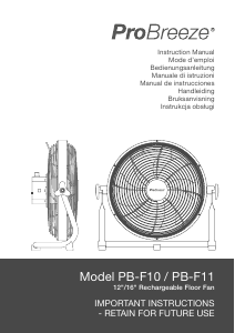 Instrukcja ProBreeze PB-F11 Wentylator