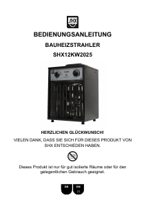 Bruksanvisning SHX SHX12KW2025 Värmefläkt