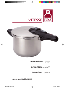 Manual de uso BRA Vitesse Olla a presión