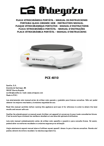 Manual de uso Orbegozo PCE 4010 Placa
