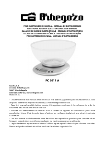 Manual Orbegozo PC 2017 A Balança de cozinha