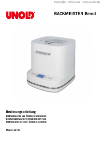 Instrukcja Unold 68120 Backmeister Bernd Automat do chleba
