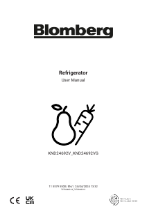 Bruksanvisning Blomberg KND24692VG Kyl-frys