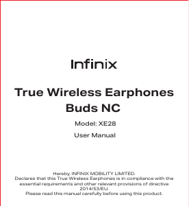 Manual Infinix XE28 Buds NC Headphone