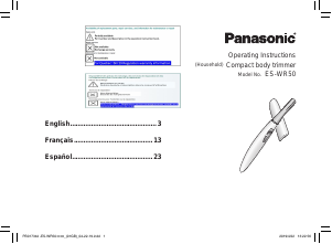 Bruksanvisning Panasonic ES-WR50P Bikini trimmer