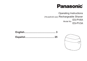Bruksanvisning Panasonic ES-PV6A-W Rakapparat