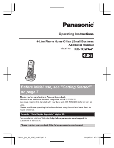 Bruksanvisning Panasonic KX-TGWA41B Trådlös telefon