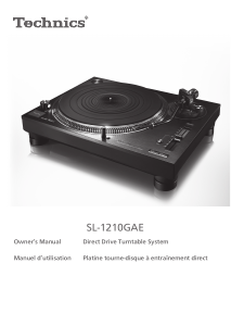 Mode d’emploi Technics SL-1210GAE Platine