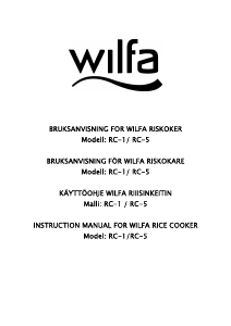 Bruksanvisning Wilfa RC-5 Riskokare