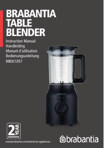 Mode d’emploi Brabantia BBEK1057 Blender