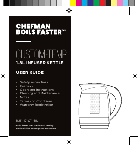 Manual Chefman RJ11-17-CTI Custom-Temp Kettle