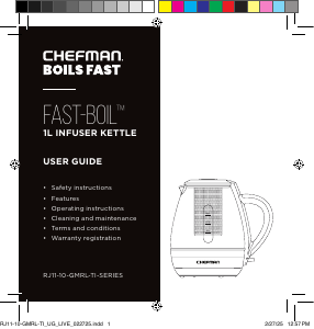 Bruksanvisning Chefman RJ11-10-GMRL-TI Fast-Boil Vattenkokare