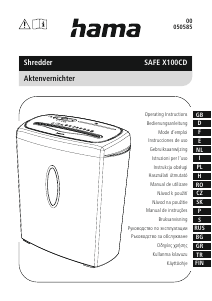 Manual Hama 00050585 Safe X100CD Distrugator documente